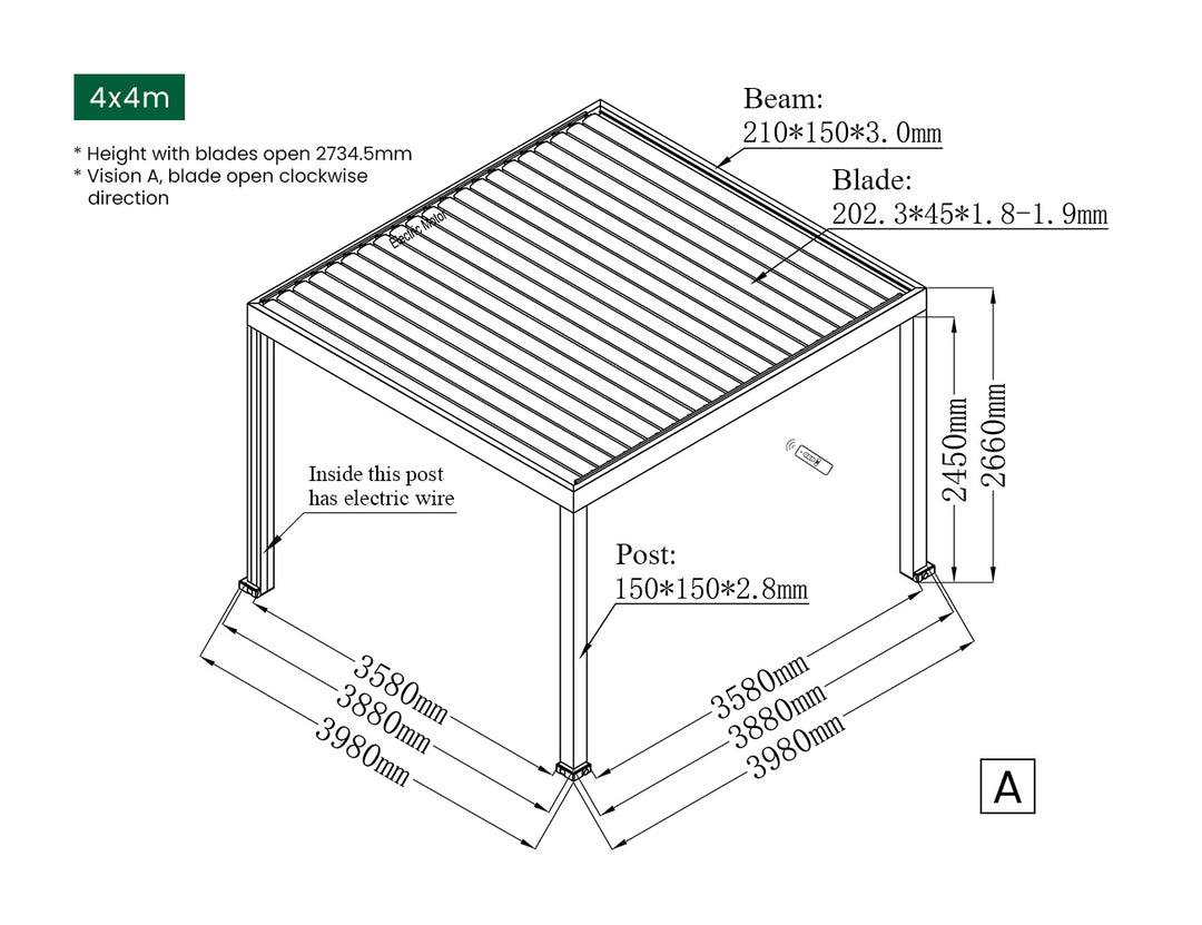 Pacific Motorised Freestanding Louvre Roof