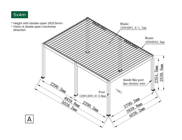 Caribbean Motorised Freestanding  Louvre Roof Aluminium Pergola