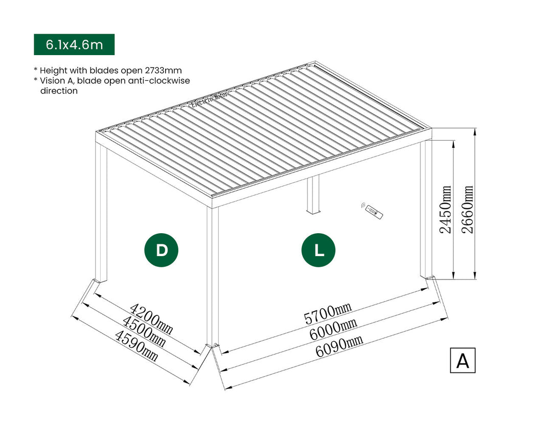 Manual Blind For Pacific Freestanding Pergola