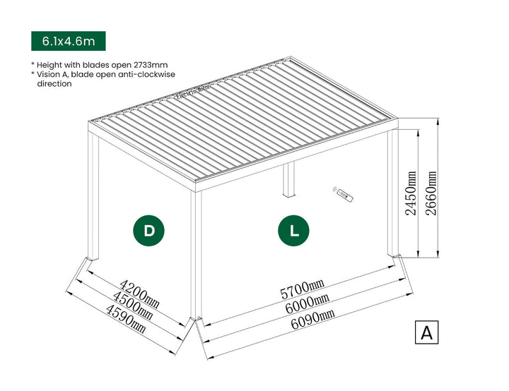 Manual Blind For Pacific Freestanding Pergola