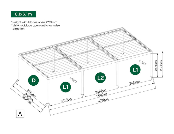 Bifold Glass Door For Pacific Freestanding Pergola