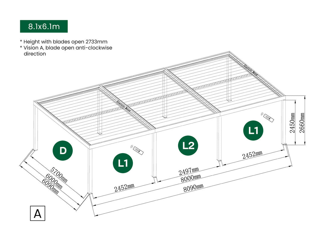 Manual Blind For Pacific Freestanding Pergola