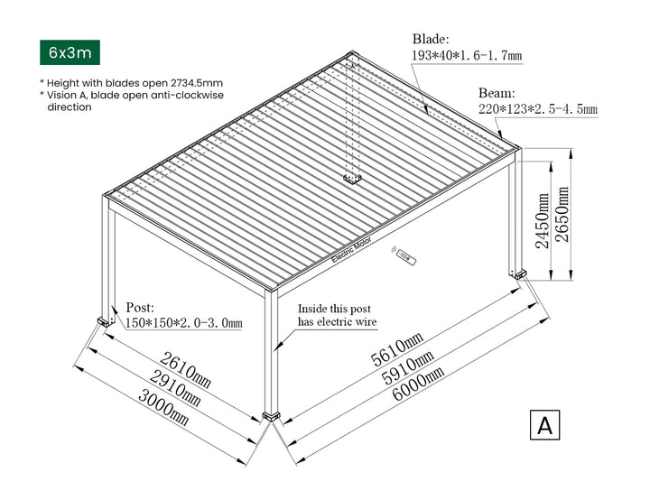 Tasman Motorised Freestanding Louvre Roof Aluminium Pergola