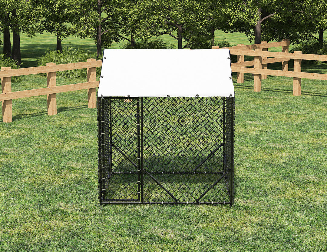 Aegis Outdoor Dog Run With Roof Cover - 196x196x230cm