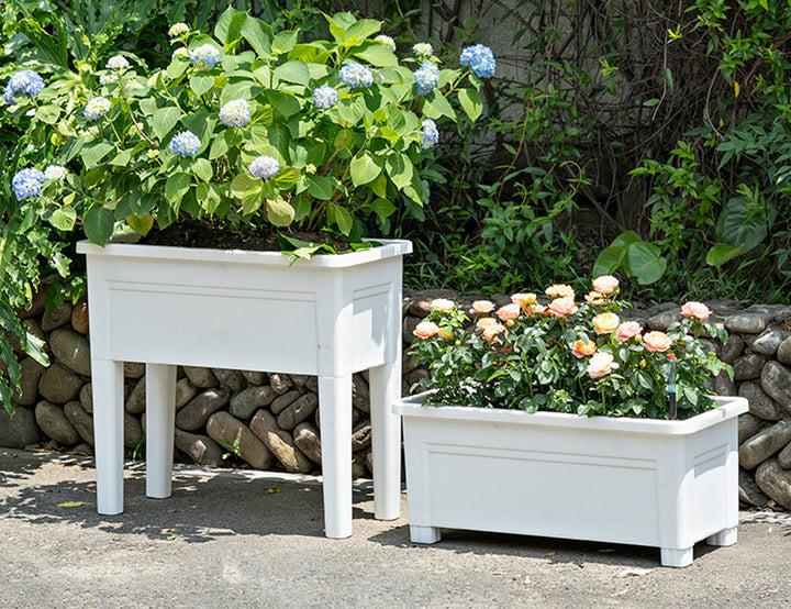 Greenpod Raised Garden Bed with Cover - White