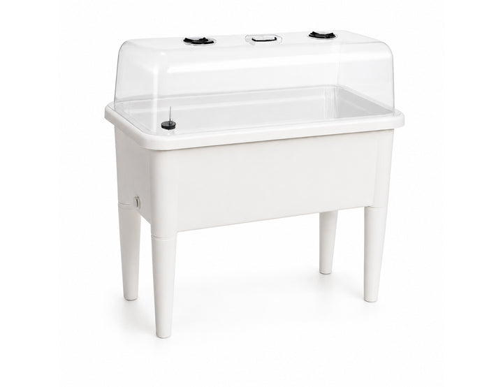 Greenpod Raised Garden Bed with Cover - White