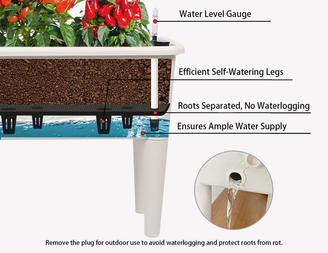 Greenpod Raised Garden Bed with Cover - White