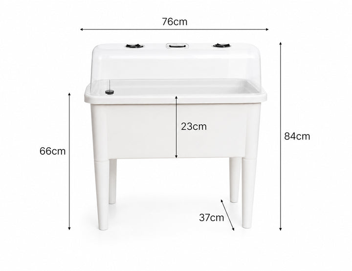 Greenpod Raised Garden Bed with Cover - White