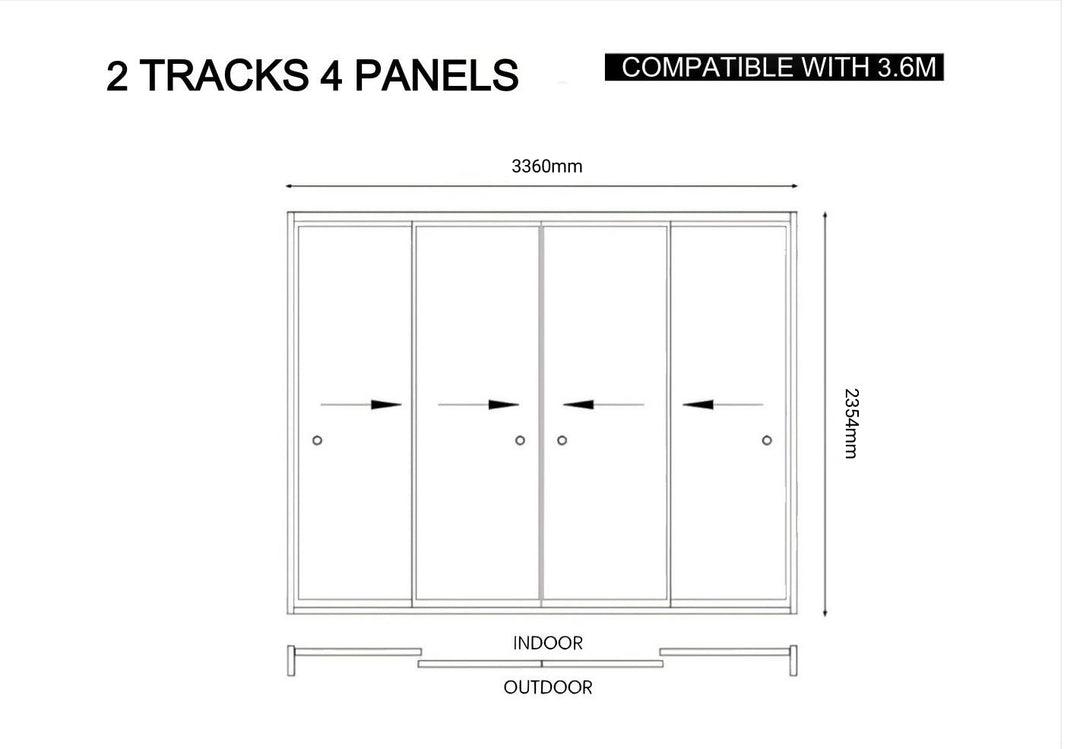 Frame Glass Sliding Door for Baltic Freestanding Pergola