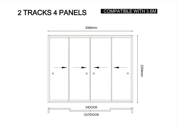 Frame Glass Sliding Door for Baltic Freestanding Pergola