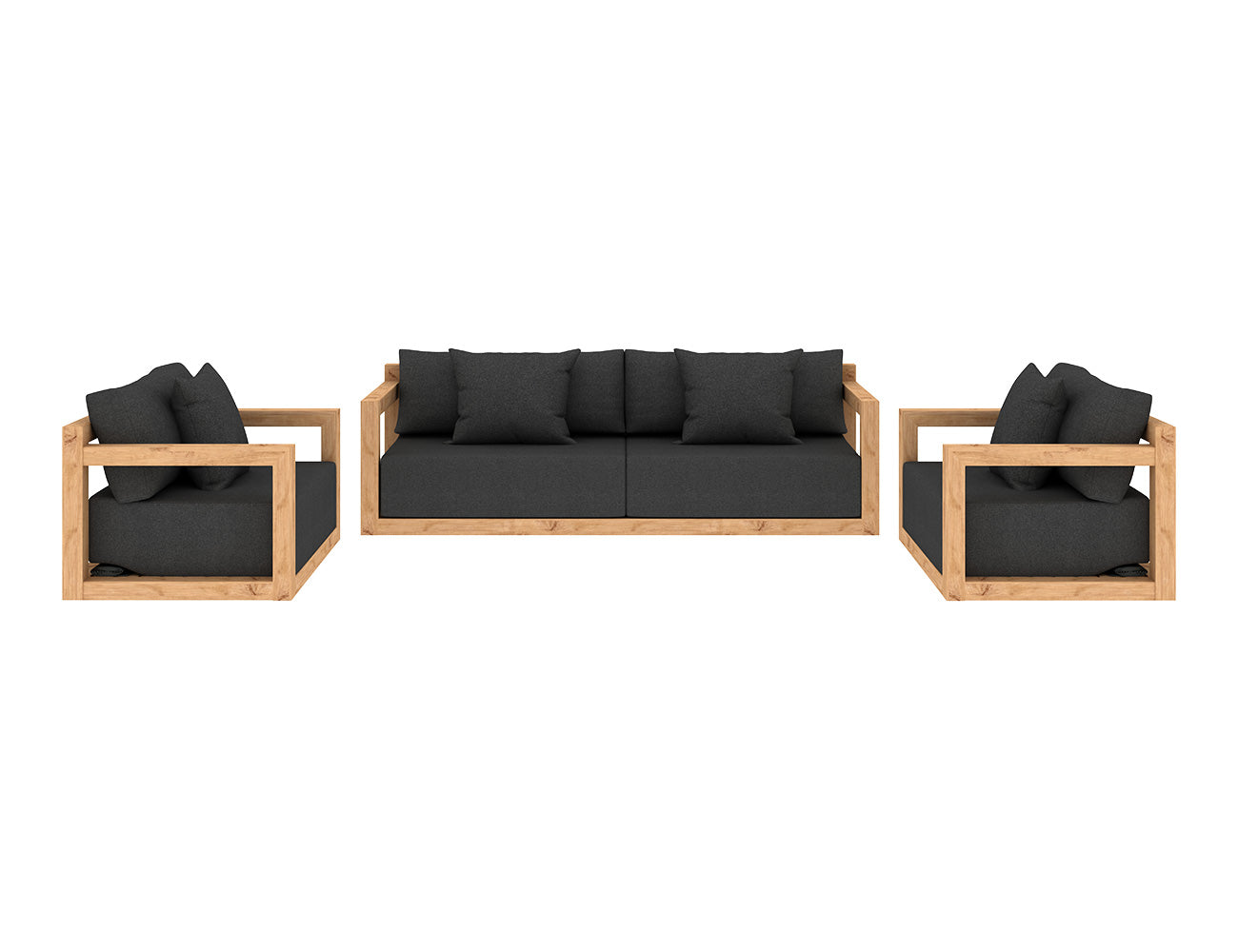 Ibis Outdoor Teak Sofa Sectional Set  - 3pcs