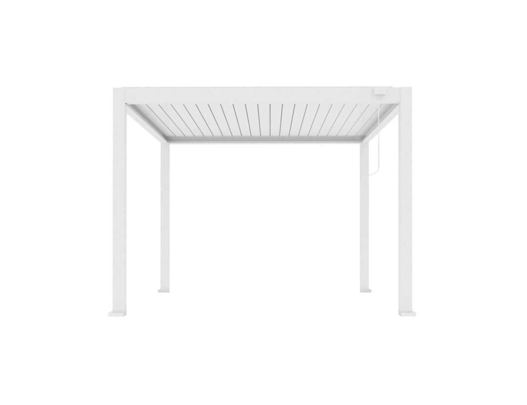 Baltic Manual Freestanding Louvre Roof Aluminium Pergola Size: 2 x 2m Color: White