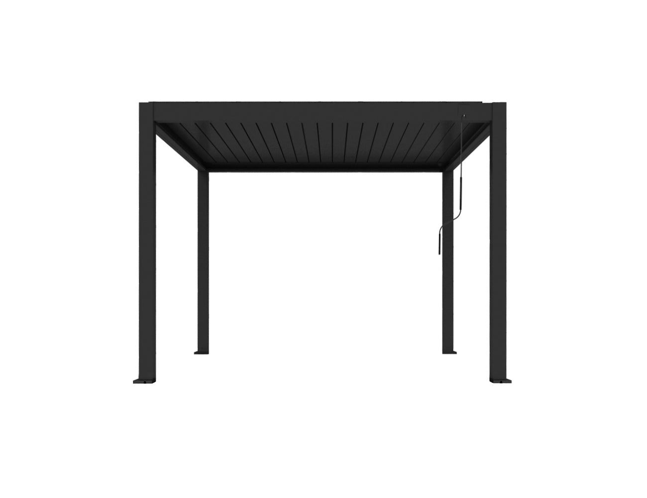 Baltic Manual Freestanding Louvre Roof Aluminium Pergola Size: 2 x 2m Color: Black