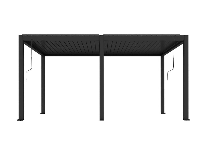 Baltic Manual Freestanding Louvre Roof Aluminium Pergola Size: 5.7 x 2m Color: Black