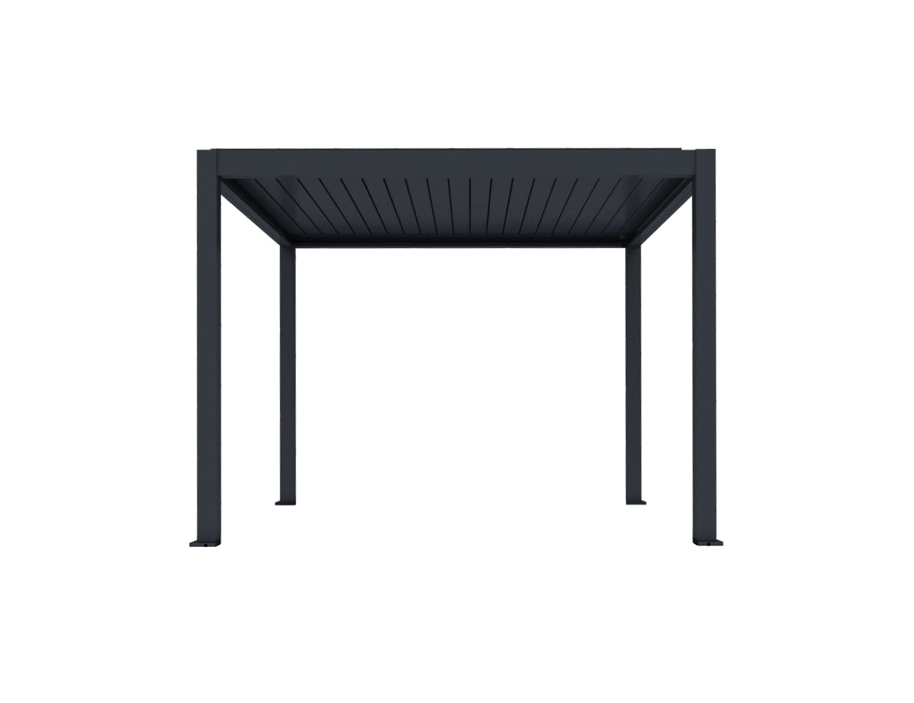 Baltic Motorised Freestanding Louvre Roof Aluminium Pergola Size: 2 x 2m Color: Charcoal