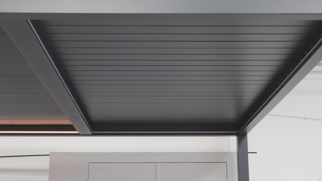 Caspian Motorised Wall Mounted Louvre Roof Aluminium Pergola