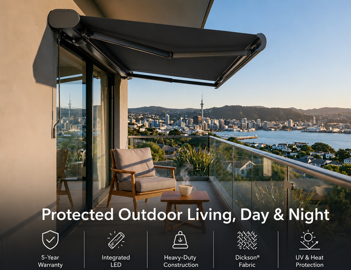 Rainier Pro Full Cassette Motorised Retractable Awning