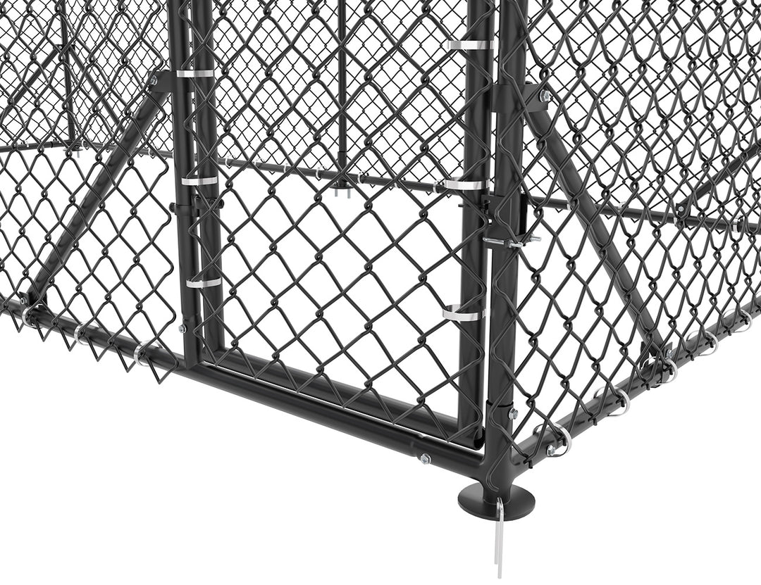 Aegis Outdoor Dog Run With Roof Cover - 196x196x230cm
