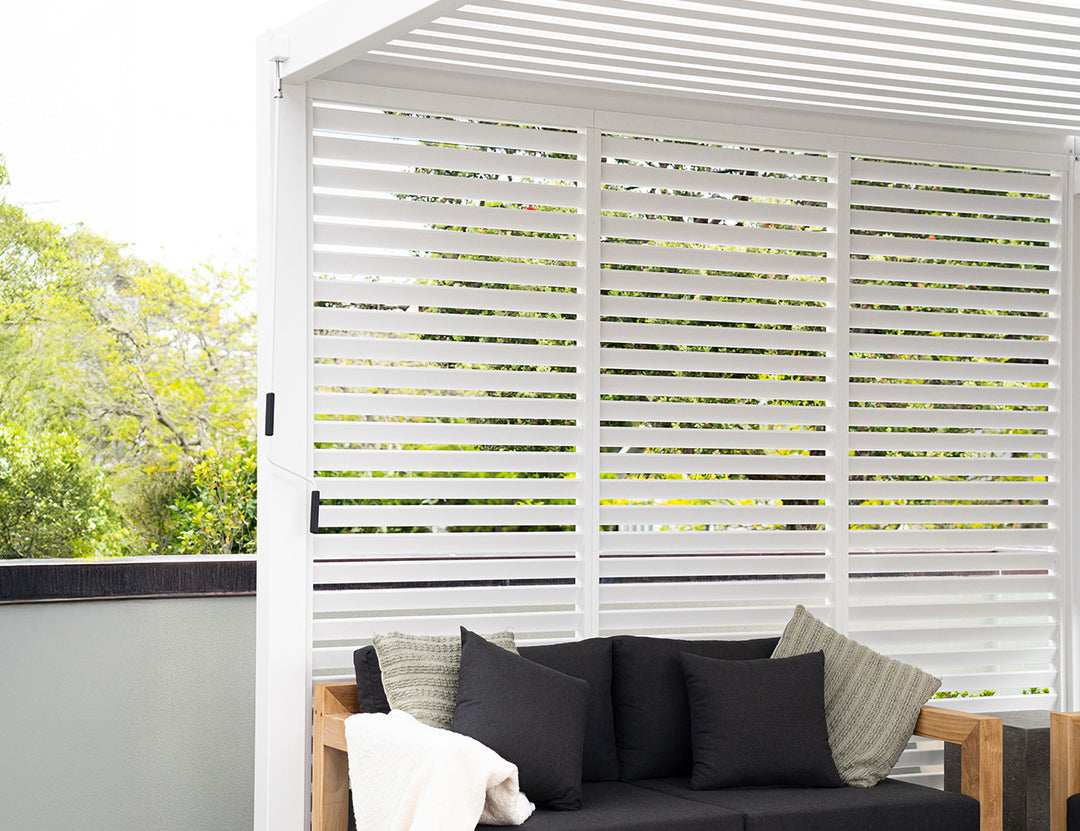 Waihi & Hahei Aluminium Pergola Shutter Wall - 0.93m