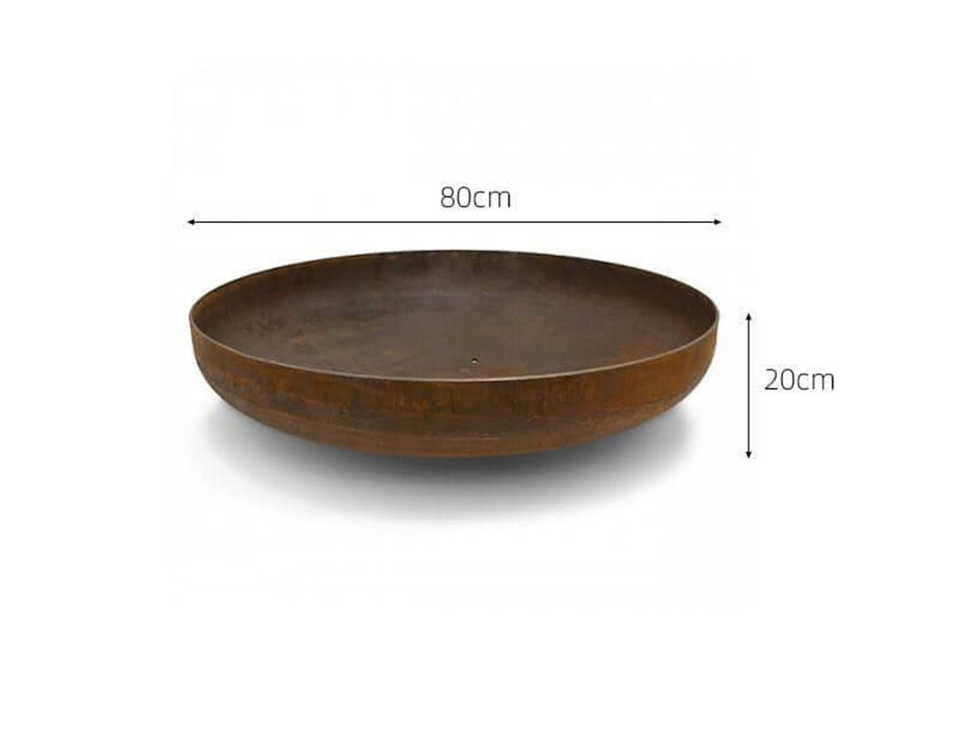 Corten Steel Fire Pit Bowl – 80cm Outdoor Brazier