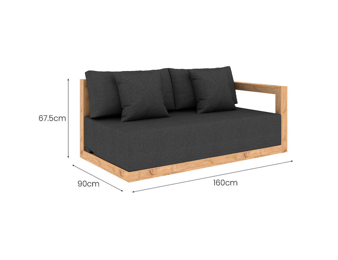 Ibis Outdoor Teak Corner Sofa Set-4PCS