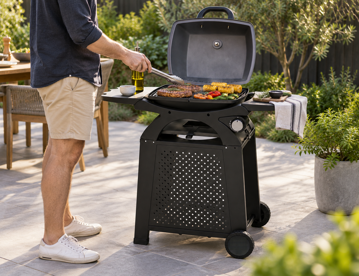 Rover Portable Gas BBQ & Trolley Set -Solo
