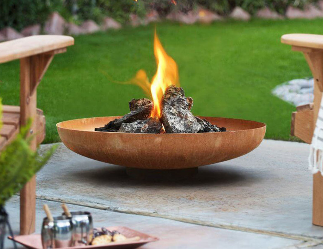 Corten Steel Fire Pit Bowl – 80cm Outdoor Brazier