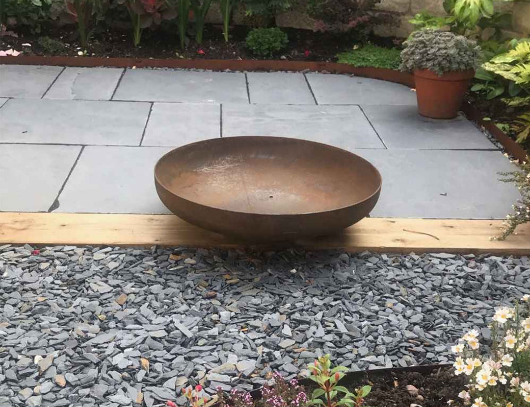 Corten Steel Fire Pit Bowl – 80cm Outdoor Brazier