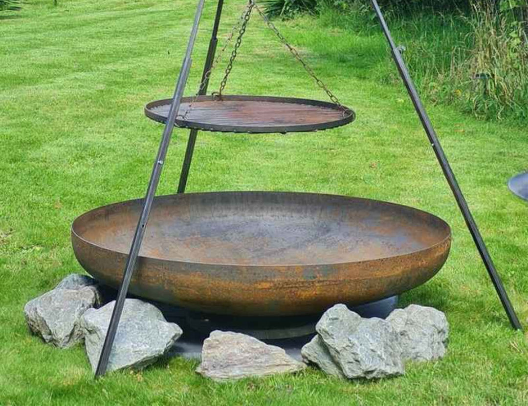 Corten Steel Fire Pit Bowl – 80cm Outdoor Brazier