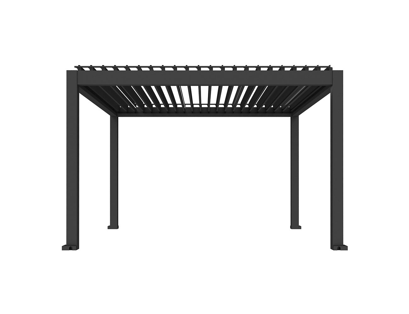 Tasman Motorised Freestanding Louvre Roof Aluminium Pergola Size: 4 x 4m Colour: Black
