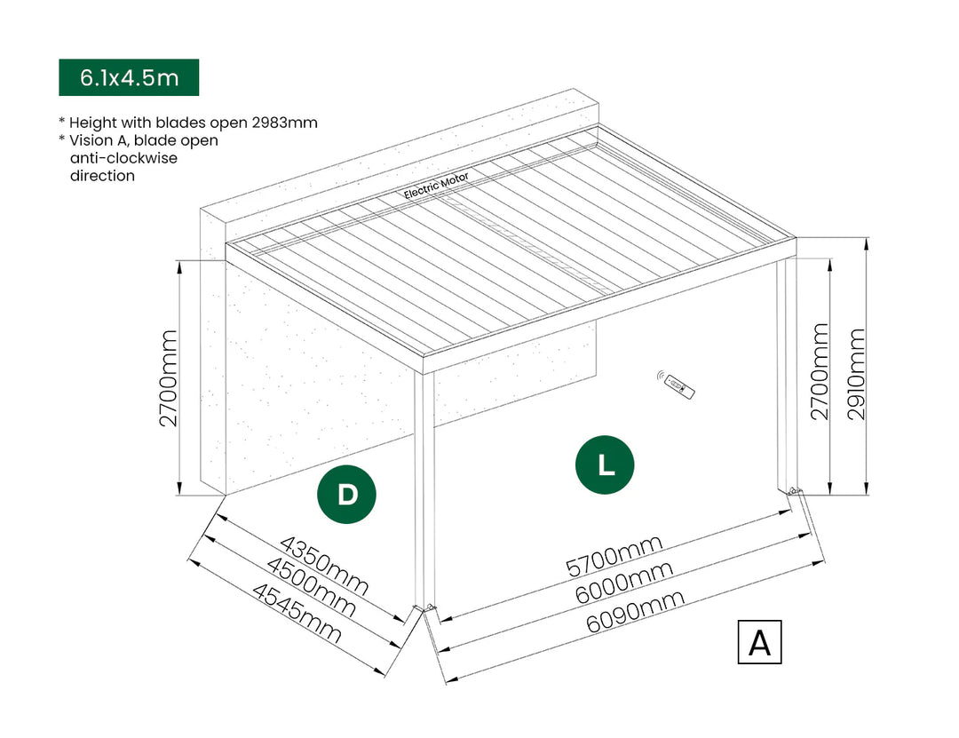Bifold Glass Door For Pacific Wall Mounted Pergola