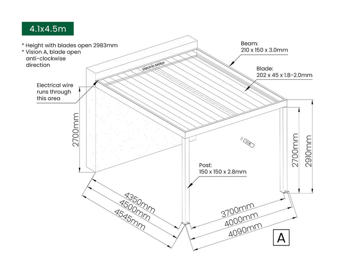 Pacific Motorised Wall Mounted Louvre Roof