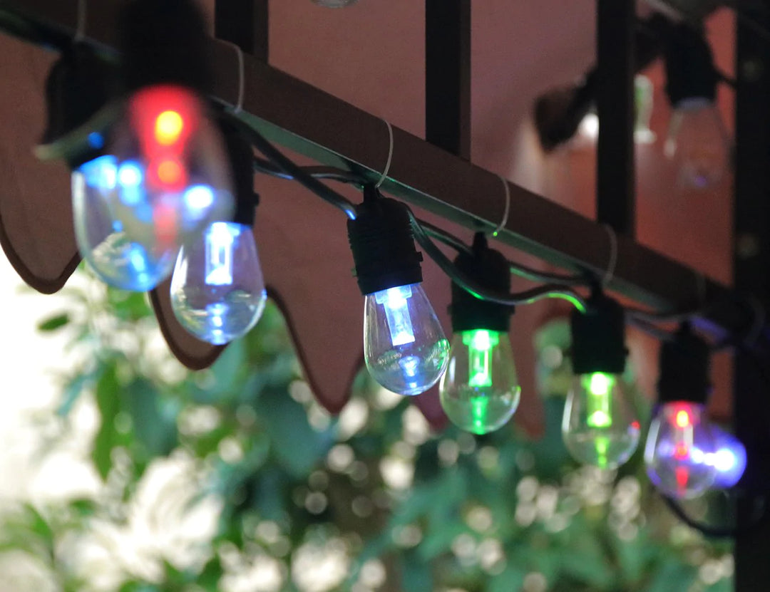Outdoor LED Festoon String Lights - 10m Multi-Colour, Decor