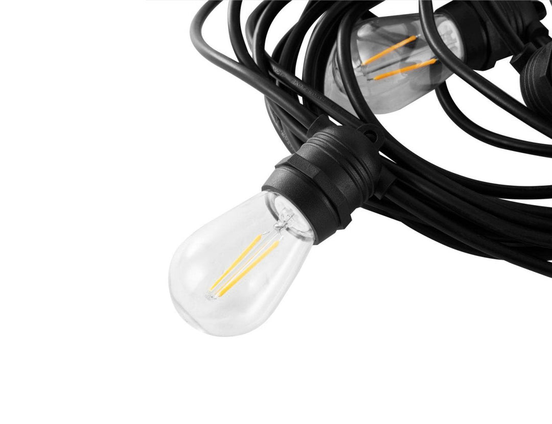 Outdoor LED Festoon String Lights - 10m Warm White - S14 Bulbs, Decor