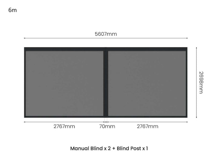 Tasman Wall Mounted Pergola Retractable Shade Manual Blind
