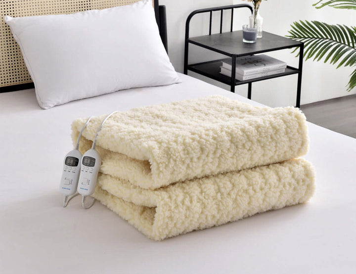 RHEIN HOME Multi Zone Fleece Electric Blanket, Heating Pads
