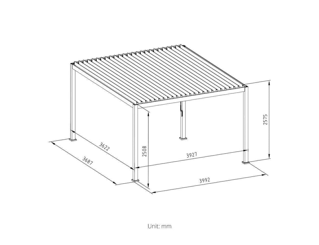 Waihi 3.6 x 4m Louvre Roof Aluminium Pergola, Pergola