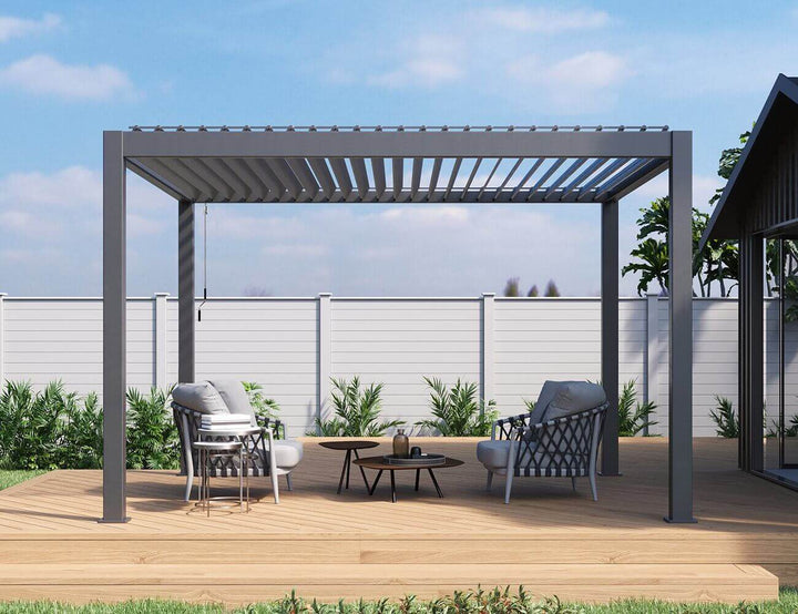 Waihi 3.6 x 4m Louvre Roof Aluminium Pergola, Pergola