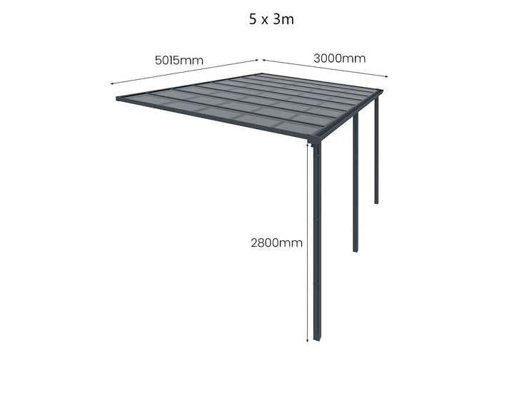 Urban Wall Mounted Patio Cover Collection Size: 3 x 3m Colour: Grey / Light Grey