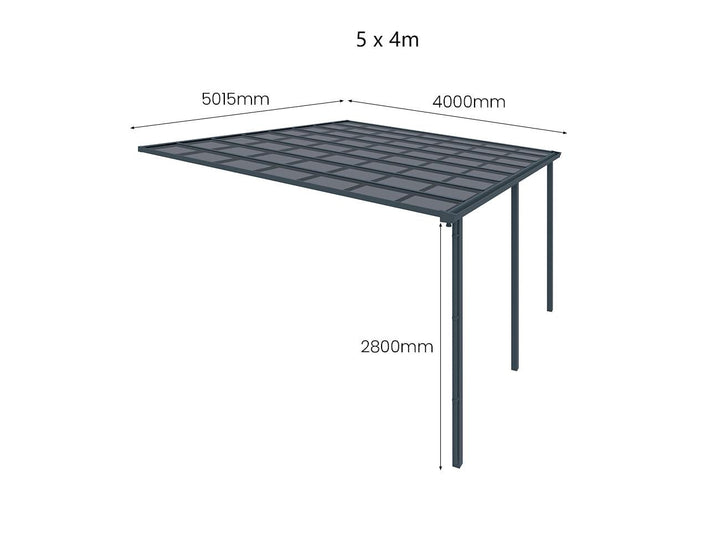 Urban Wall Mounted Patio Cover Collection Size: 3 x 3m Colour: Grey / Light Grey