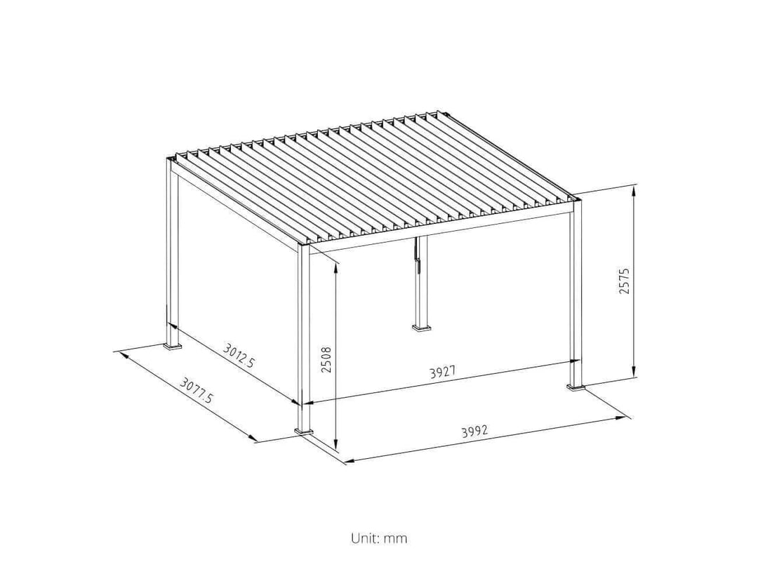 Waihi 3 x 4m Louvre Roof Aluminium Pergola, Pergola