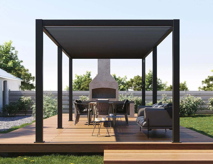 Waihi 3 x 6m Louvre Roof Aluminium Pergola, Pergola