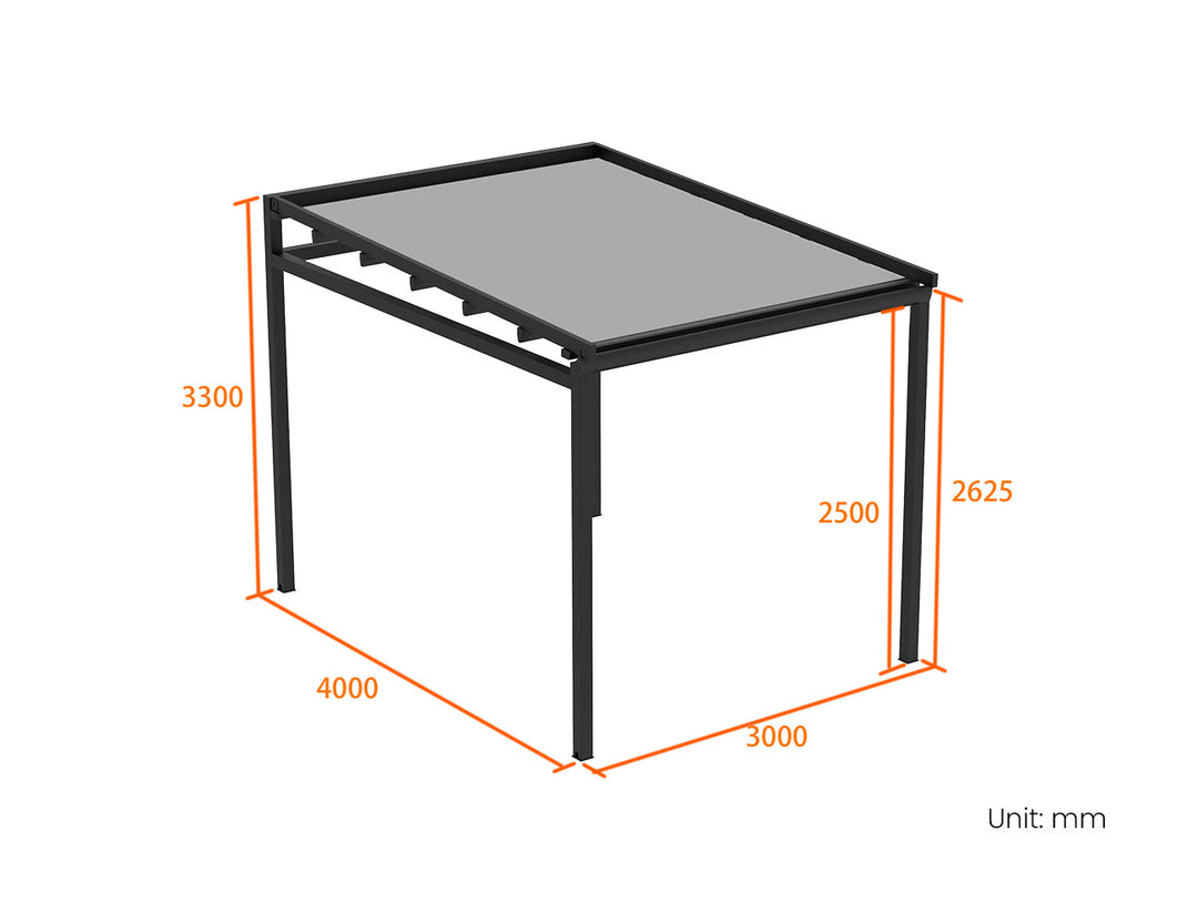 Tropical Freestanding Retractable Canvas Pergola