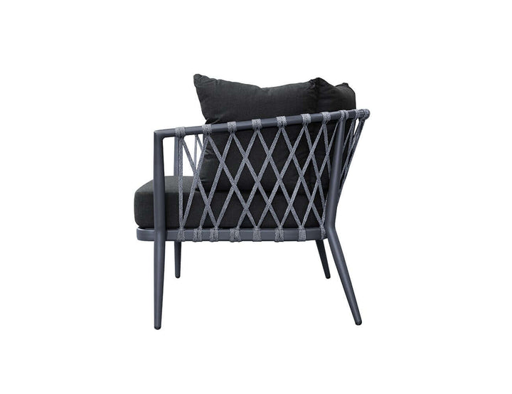 Caspian Outdoor Club Chair - Charcoal, Rope Lounges