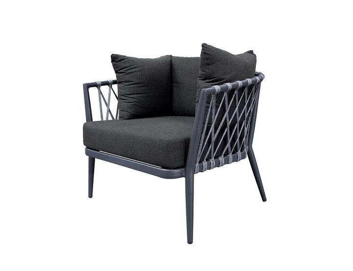 Caspian Outdoor Club Chair - Charcoal, Rope Lounges