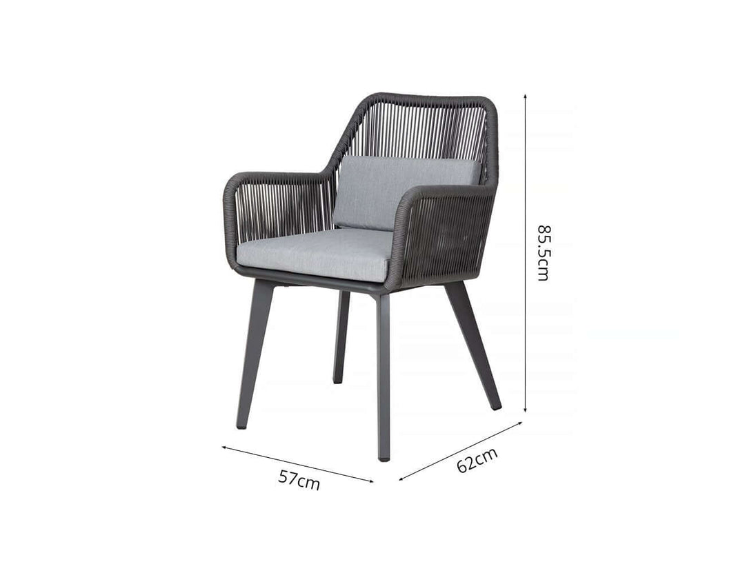 Falcon Aluminium And Rope Outdoor Dining Chair
