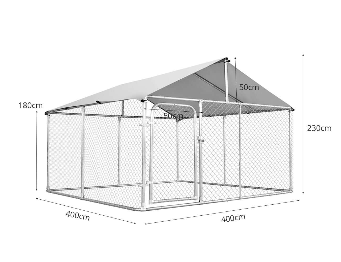 Outdoor dog run outlet with roof