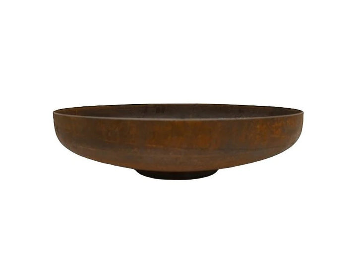 Outdoor Brazier Fire Pit Bowl - Natural Rust Patina Finish Corten Steel 80cm, Brazier