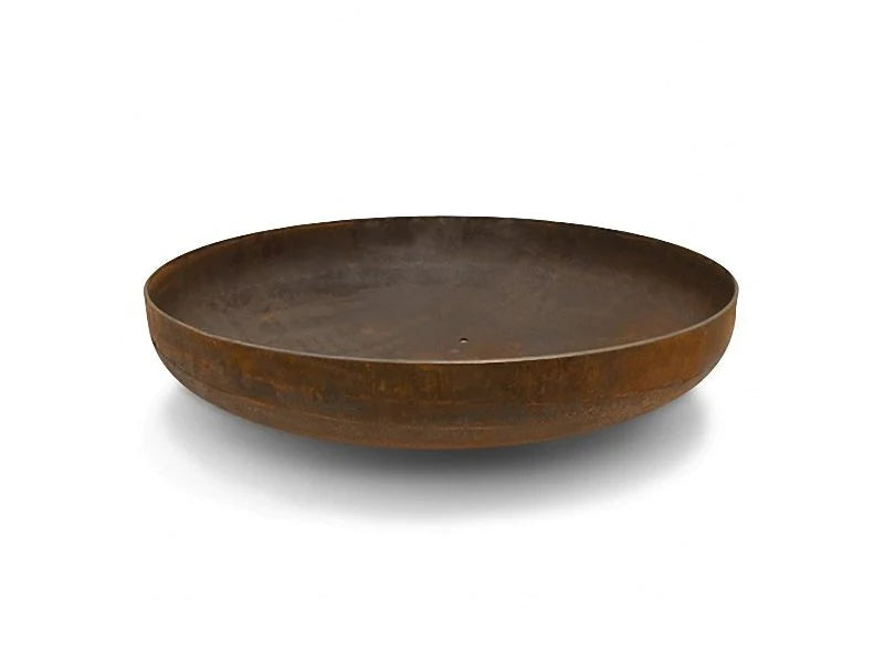 Outdoor Brazier Fire Pit Bowl - Natural Rust Patina Finish Corten Steel 80cm, Brazier