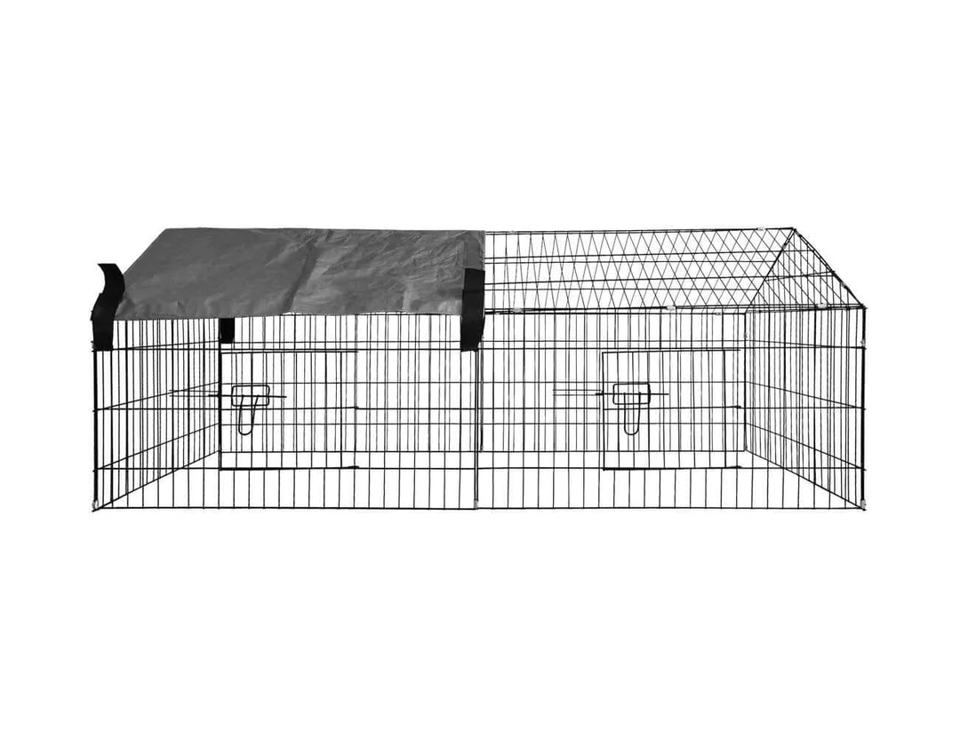 Chicken/Rabbit Run Cage with Sun Cover - 185 x 75 x 75cm, Chicken Run